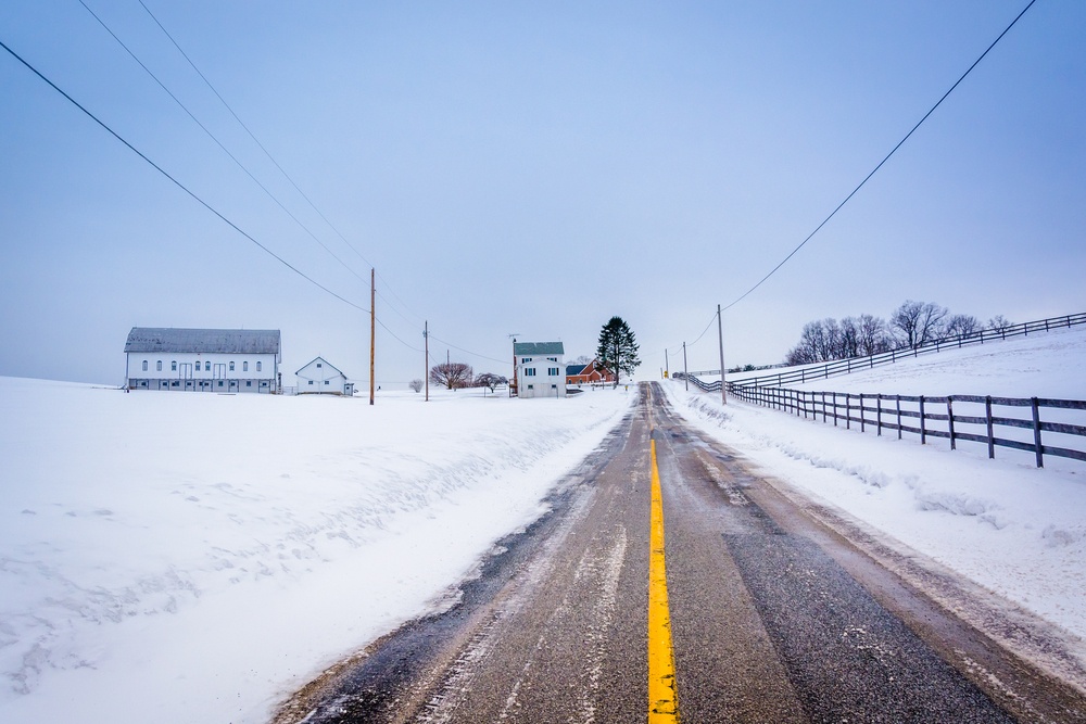Snow covered farm along a country road in rural York County, Pennsylvania..jpeg